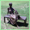 life size sitting woman garden bronze statue